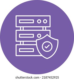 Database Security line circle icon vector image. Can also be used for web apps, mobile apps and print media.