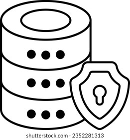 database security line icon design style 
