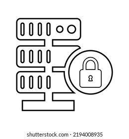Database, security, protection icon. Outline vector design.