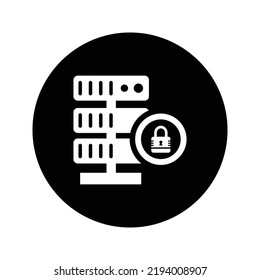 Database, security, protection icon. Rounded vector graphics.