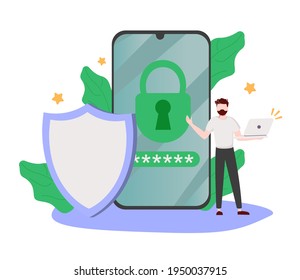 Database Security Software Development. ID Theft, Hacking Crime, Computer Malware. Data Protection, Information Privacy, Data Stealing Metaphors. Vector Isolated Concept Metaphor Illustrations