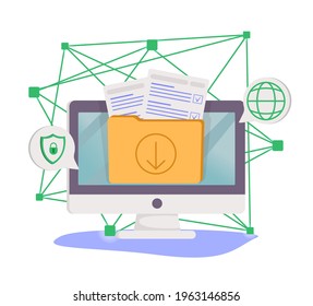 Database Security Software Development. ID Theft, Hacking Crime, Computer Malware. Data Protection, Information Privacy, Data Stealing Metaphors. Vector Isolated Concept Metaphor Illustrations