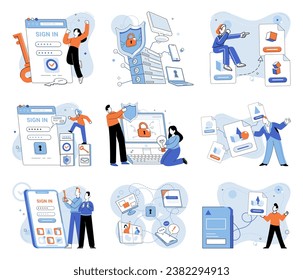 Database security vector illustration. Protecting databases is foundational principle data security practices The archive serves as secure and organized repository for important information Personal