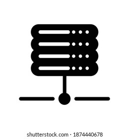 Database server, backup data, computer network, cloud hardware icon.