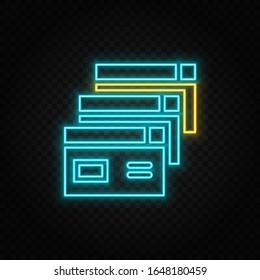 Database, server, brewers. Blue neon vector icon. Transparent background