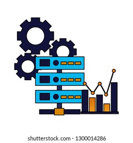 Database Server Chart Gears Stock Vector (Royalty Free) 1300015075