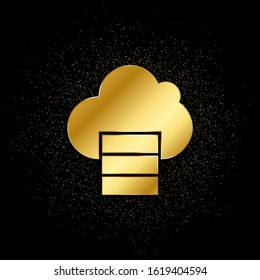 Database, server, cloud computing gold icon