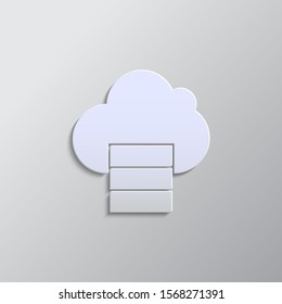 Database, server, cloud computing paper style, icon. Paper style vector icon