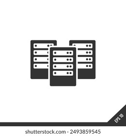 Database, Server and Cloud service icons. Network and Technology vector linear icon set
