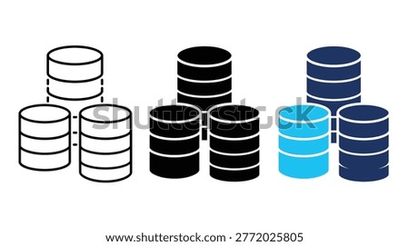 Database server collection in flat and linear styles, including storage systems, information clouds, networks, and analytics