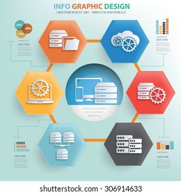 Database server concept info graphic design,vector