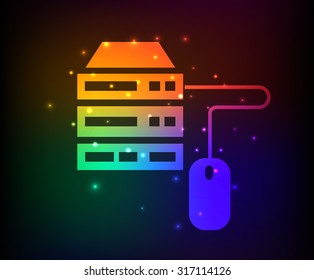 Database server design,abstract rainbow concept,clean vector