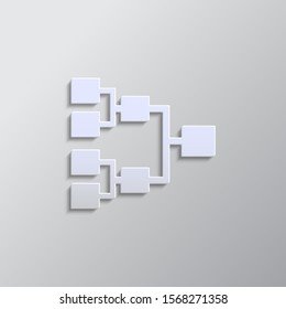 Database, server, diagram paper style, icon. Paper style vector icon