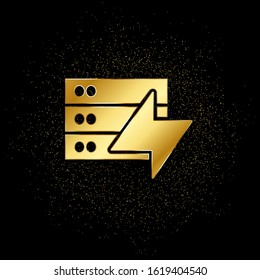 Database, server, electricity gold icon