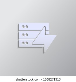 Database, server, electricity paper style, icon. Paper style vector icon