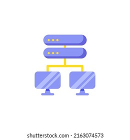 Database server flat icon, vector sign, proxy server colorful pictogram isolated on white. Symbol, logo illustration. Flat style design