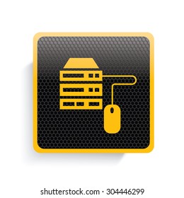 Database Server Icon Design,yellow Version,clean Vector