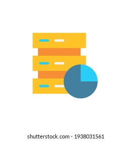 Database server icon in flat style. Flat icon vector