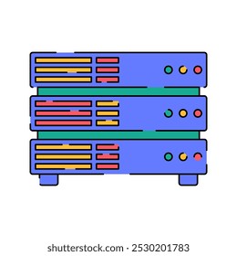 Database Server Icon Illustration Flat Design Style