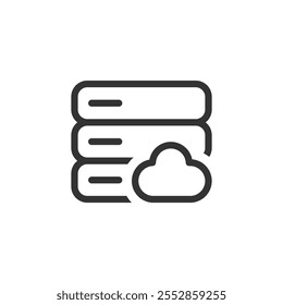 Icono del servidor de base de datos aislado sobre fondo blanco
