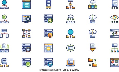 Database and server icon pack High-Quality Vector Icons Collection with Editable Stroke. Ideal for Professional and Creative Projects.