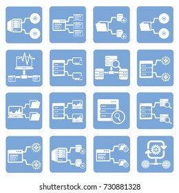 Database server icon set, vector