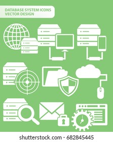 Database server icon set,vector