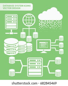 Database server icon set,vector