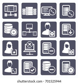 Database server icon set,vector