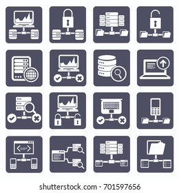 Database server icon set,vector