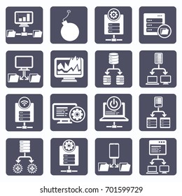 Database server icon set,vector