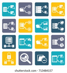 Database server icon set,vector