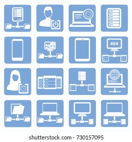 Database server icon set,vector