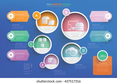 Database server info graphic design on blue background,vector