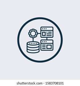 Database, Server Isolated Flat Web Mobile Icon / Vector / Sign / Symbol / Button 