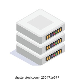 Isometrisches Symbol-Design des Datenbankservers im modernen Stil