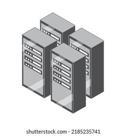 database server isometric icon isolated