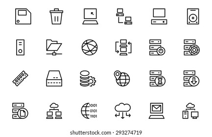 
Database and Server Line Vector Icons 2
