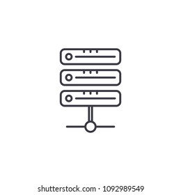 Database server linear icon concept. Database server line vector sign, symbol, illustration.