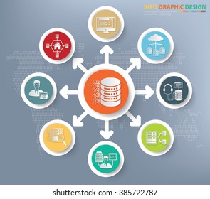 
Database server and network concept info graphics design,clean vector