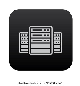 Database server on black button blackboard,vector