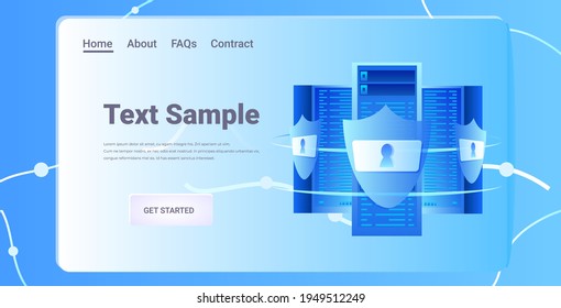 database server protection big data privacy security concept horizontal copy space