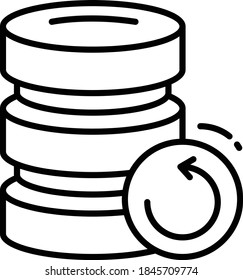 Database Server Recovery Concept, Data backup and restore vector icon design, Cloud computing and Web hosting services Symbol, Restart machine Sing