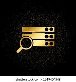 Database, server, search gold icon