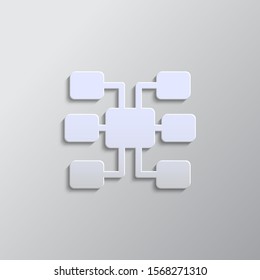 Database, server, sitemap paper style, icon. Paper style vector icon