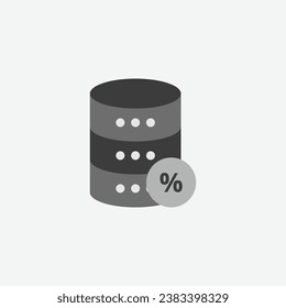 Database Server Uptime Percentage - IT Infrastructure Management and Network Monitoring Icon - Reliable Server Performance and System Availability Statistics
