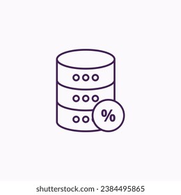 Database Server Uptime Percentage - IT Infrastructure Management and Network Monitoring Icon - Reliable Server Performance and System Availability Statistics
