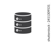 Database server vector icon. filled flat sign for mobile concept and web design. Data server glyph icon. Symbol, logo illustration. Vector graphics