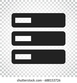 Database, server vector icon. Storage vector illustration. Simple business concept pictogram on isolated background.