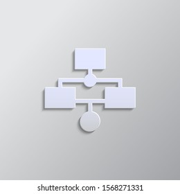 Database, server, workflow paper style, icon. Paper style vector icon